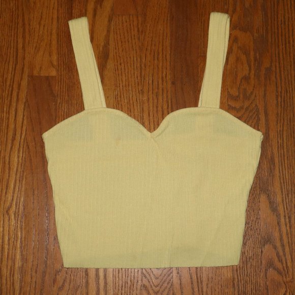 Me to We Tops - Yellow Cropped Tank Top